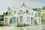 Illustration aquarell architektur villa