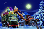 Weihnachten Weihnachtskarte Traktor Oldtimer