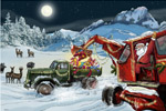 Weihnachten Weihnachtskarte Grußkarte Oldtimer Traktor