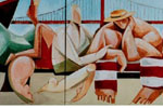 San Francisco Gemälde Acryl Leinwand Triptychon